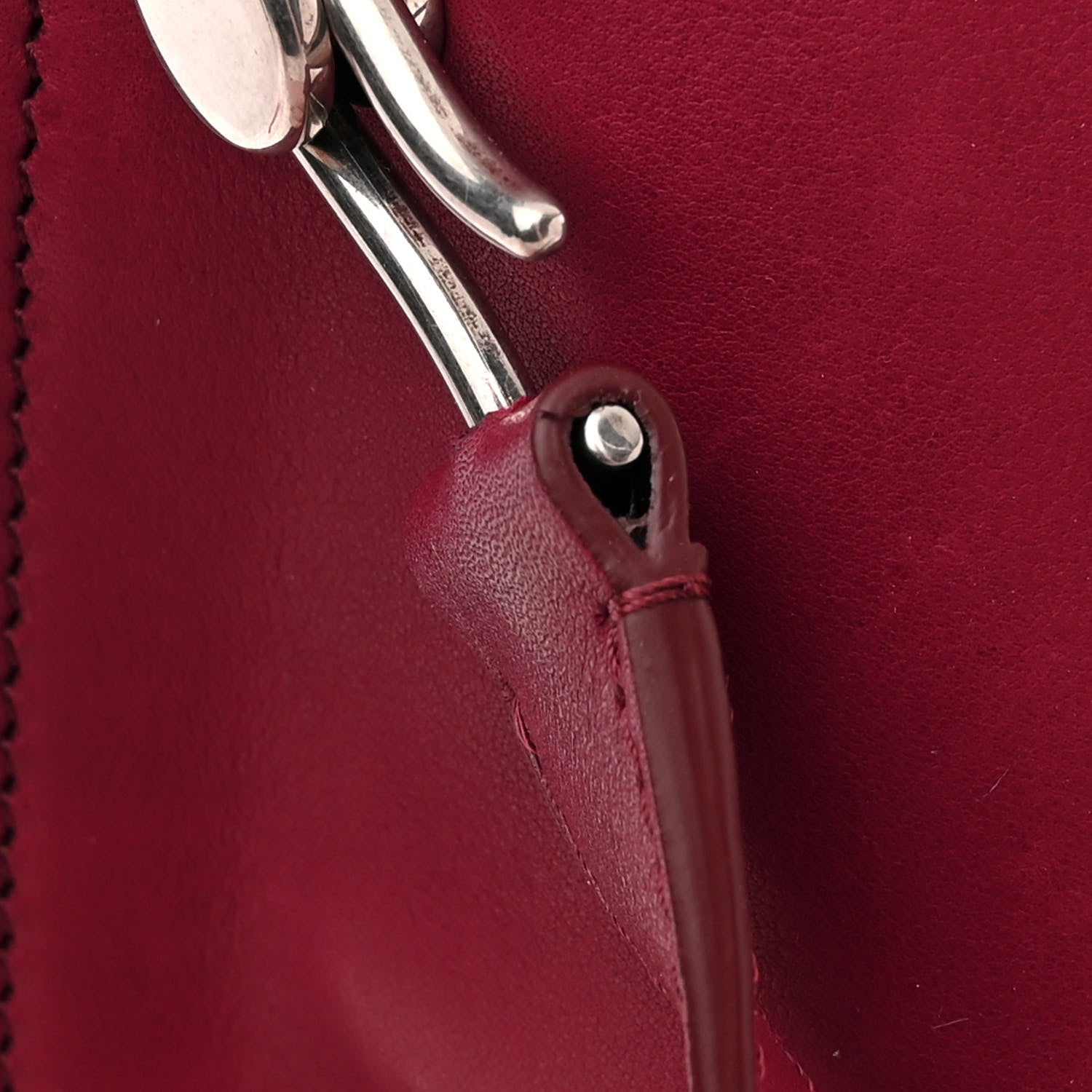The Row Polished Saddle Calfskin Alexia Bag Amaranto 16 of 16