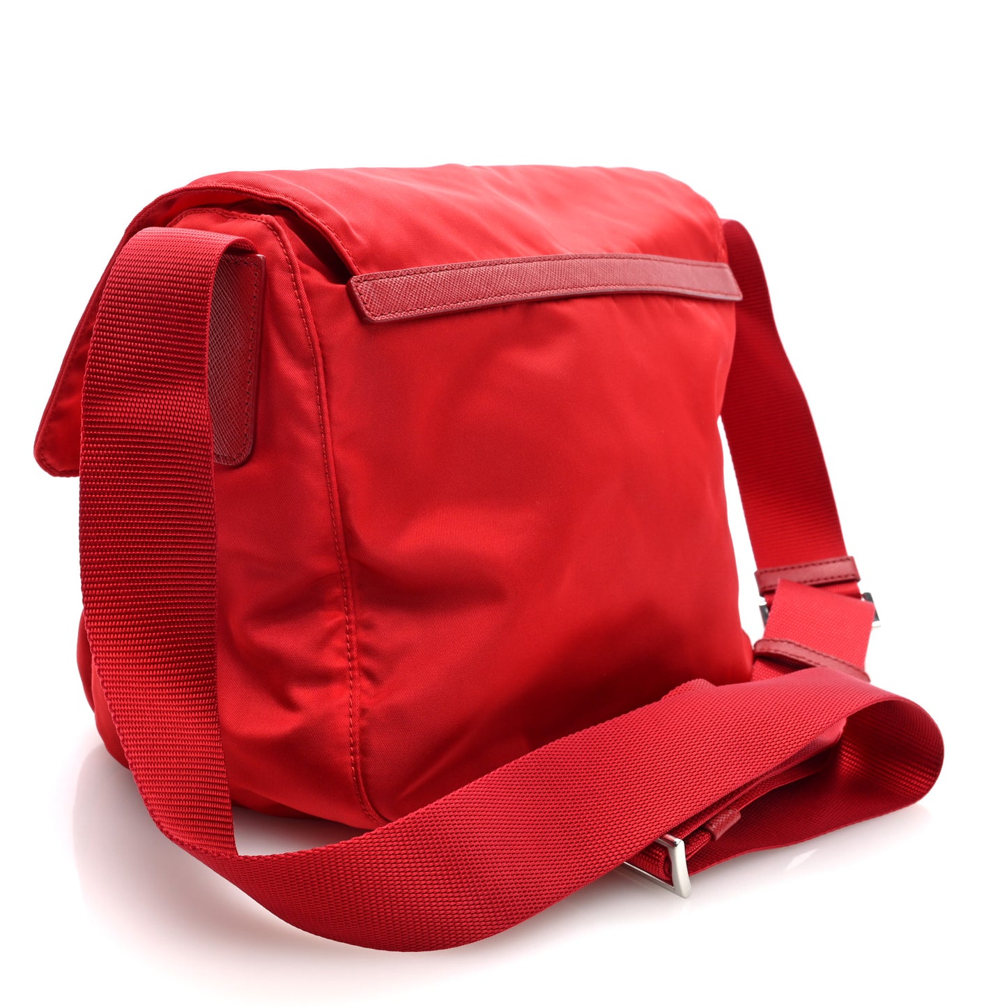 Tessuto Nylon Saffiano Messenger Bag Rosso