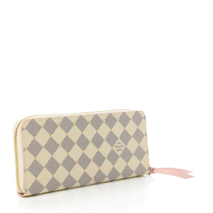 Louis Vuitton Damier Azur Studded Clemence Wallet Rose Ballerine 3 of 10