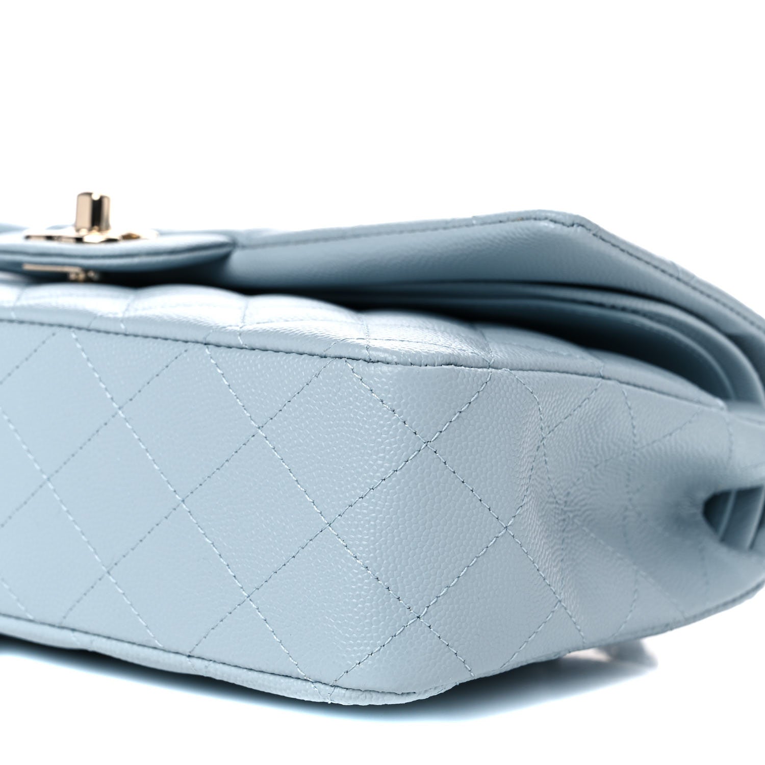 Chanel Caviar Quilted Medium Double Flap Light Blue 8 of 9