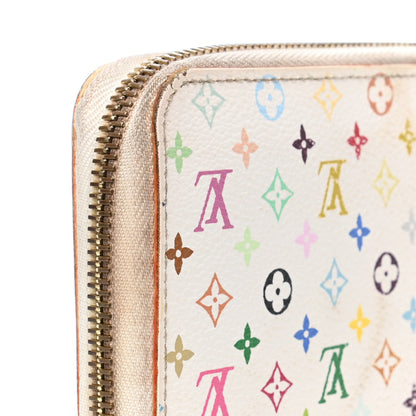 Louis Vuitton Monogram Multicolor Zippy Wallet White Litchi 9 of 10
