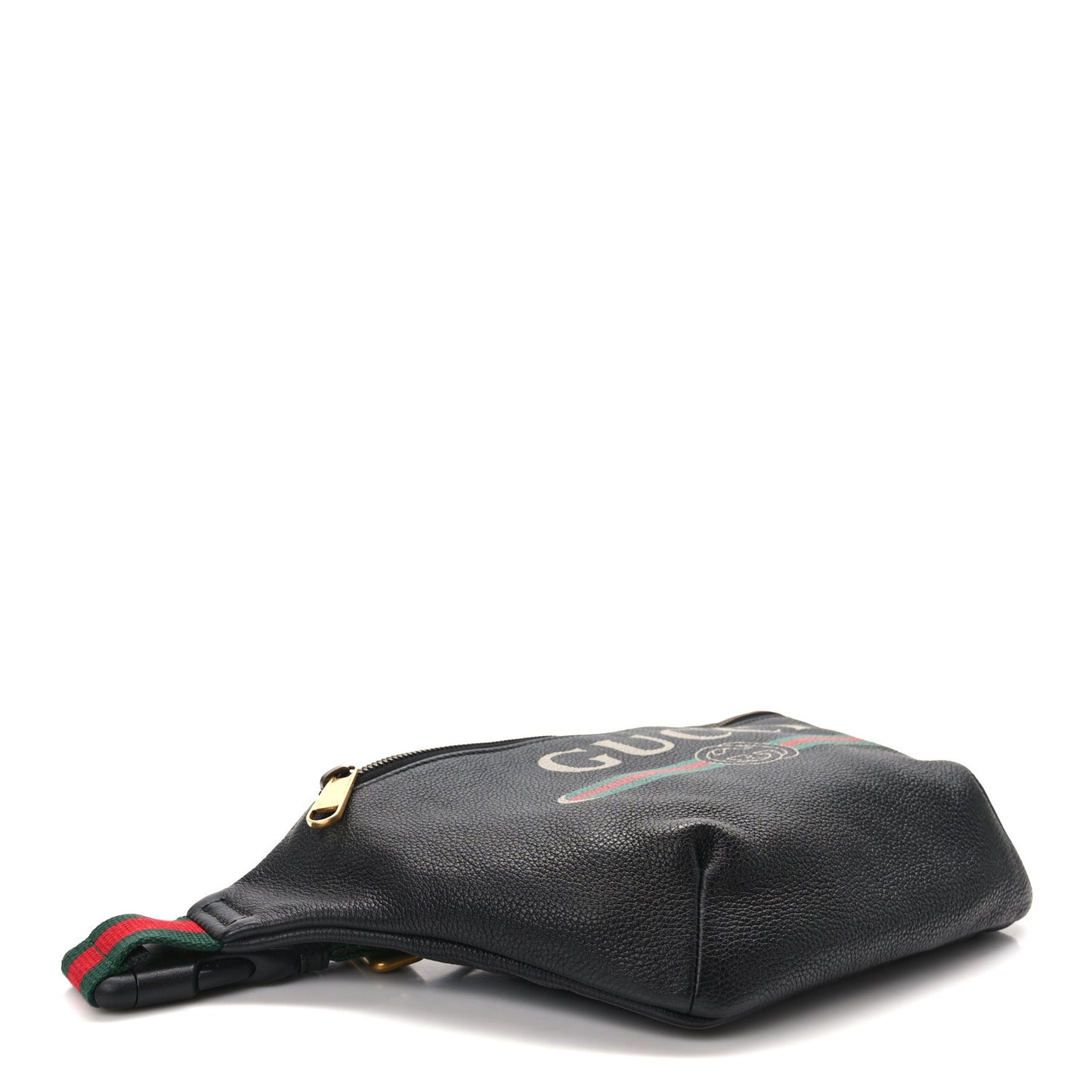 Grained Calfskin Logo Belt Bag Black