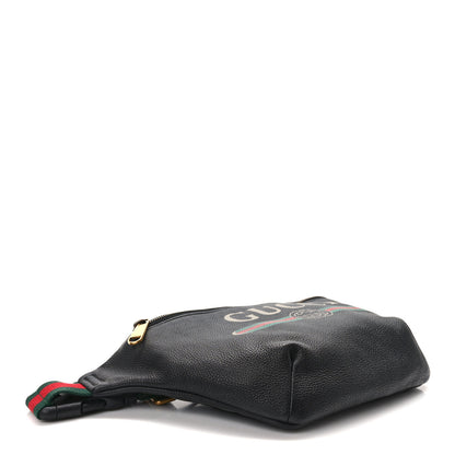 Gucci Grained Calfskin Logo Belt Bag Black 4 of 12