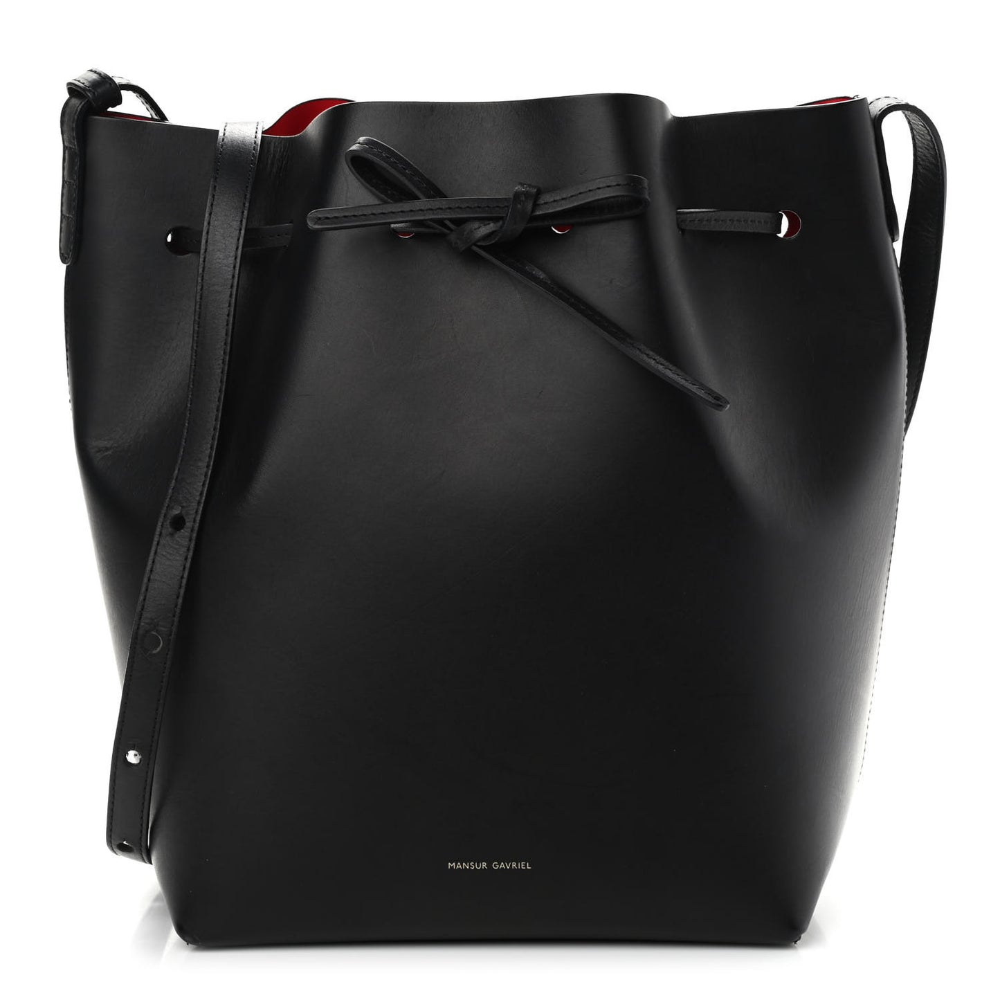 Vegetable Tanned Calfskin Bucket Bag Black Flamma