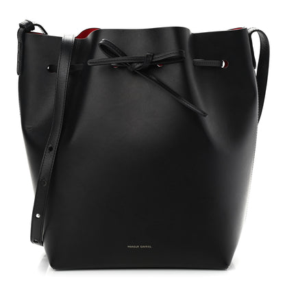 Mansur Gavriel Vegetable Tanned Calfskin Bucket Bag Black Flamma 3 of 11