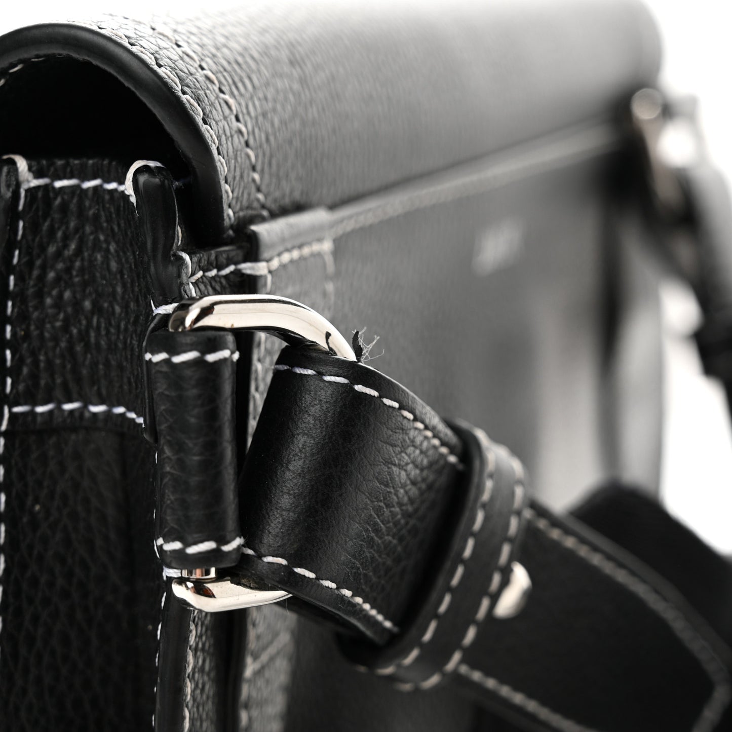 X KAWS Grained Calfskin Saddle Pouch Black