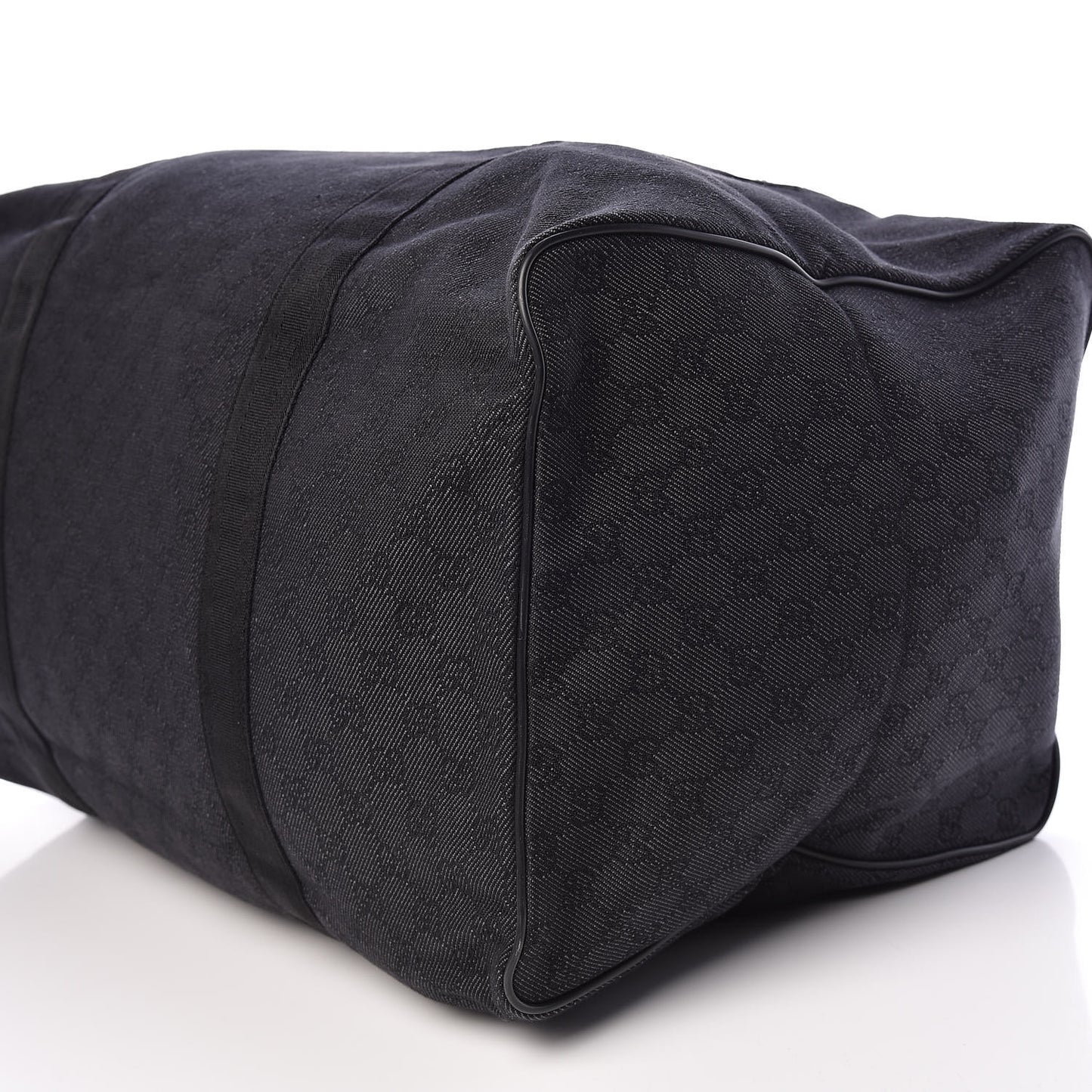 Denim Monogram Large Collapsible Carry On Duffle Black