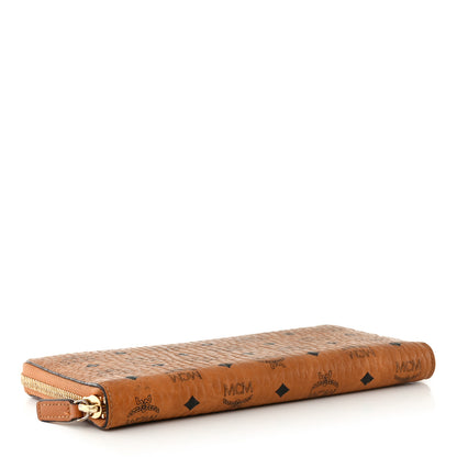 MCM Visetos Large Zip Around Wallet Cognac 4 of 8
