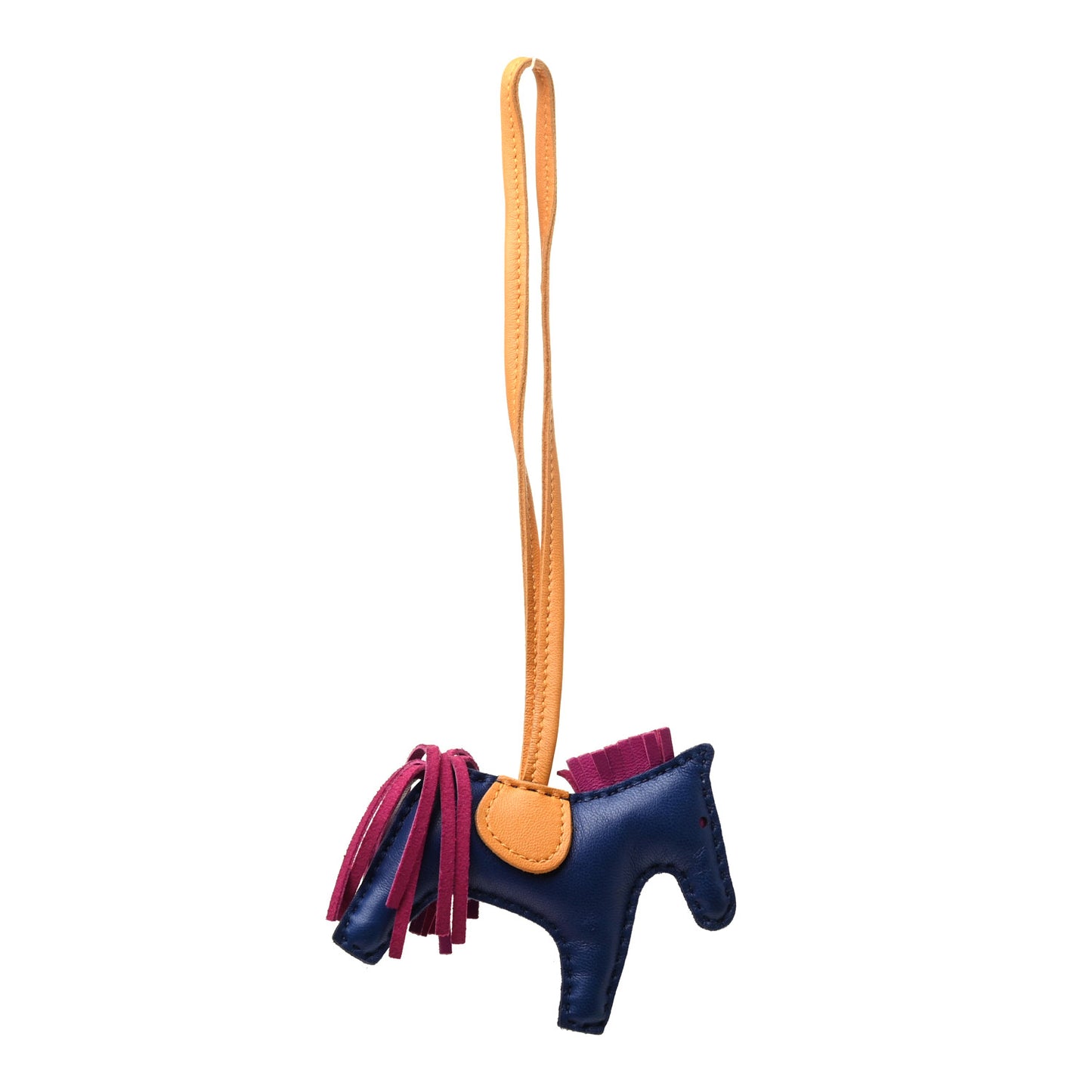 Milo Lambskin Grigri Rodeo Horse Bag Charm PM Bleu Saphir Rose Pourpre Bouton D'Or