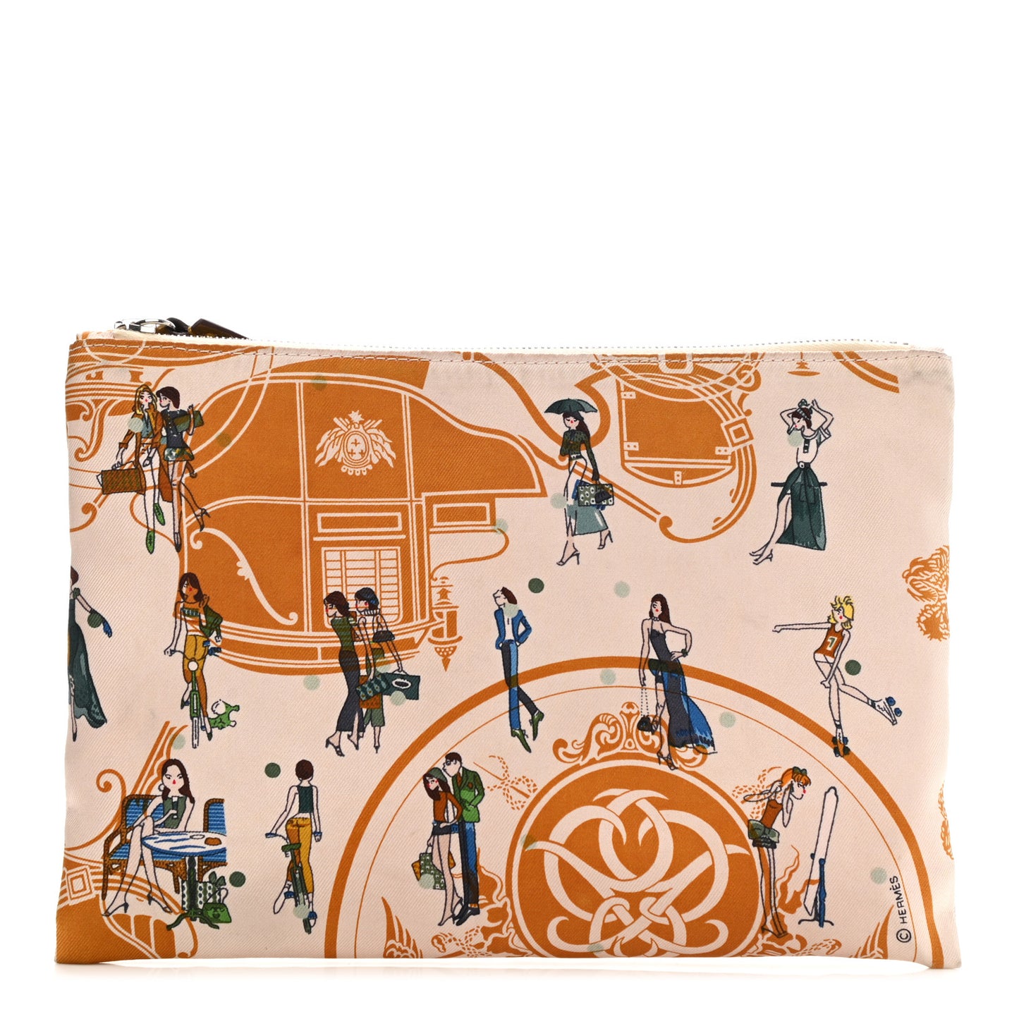 Technical Silk Ex-Libris Les Parisiennes Silky Pocket Cosmetic Case Sesame Nata Bronze