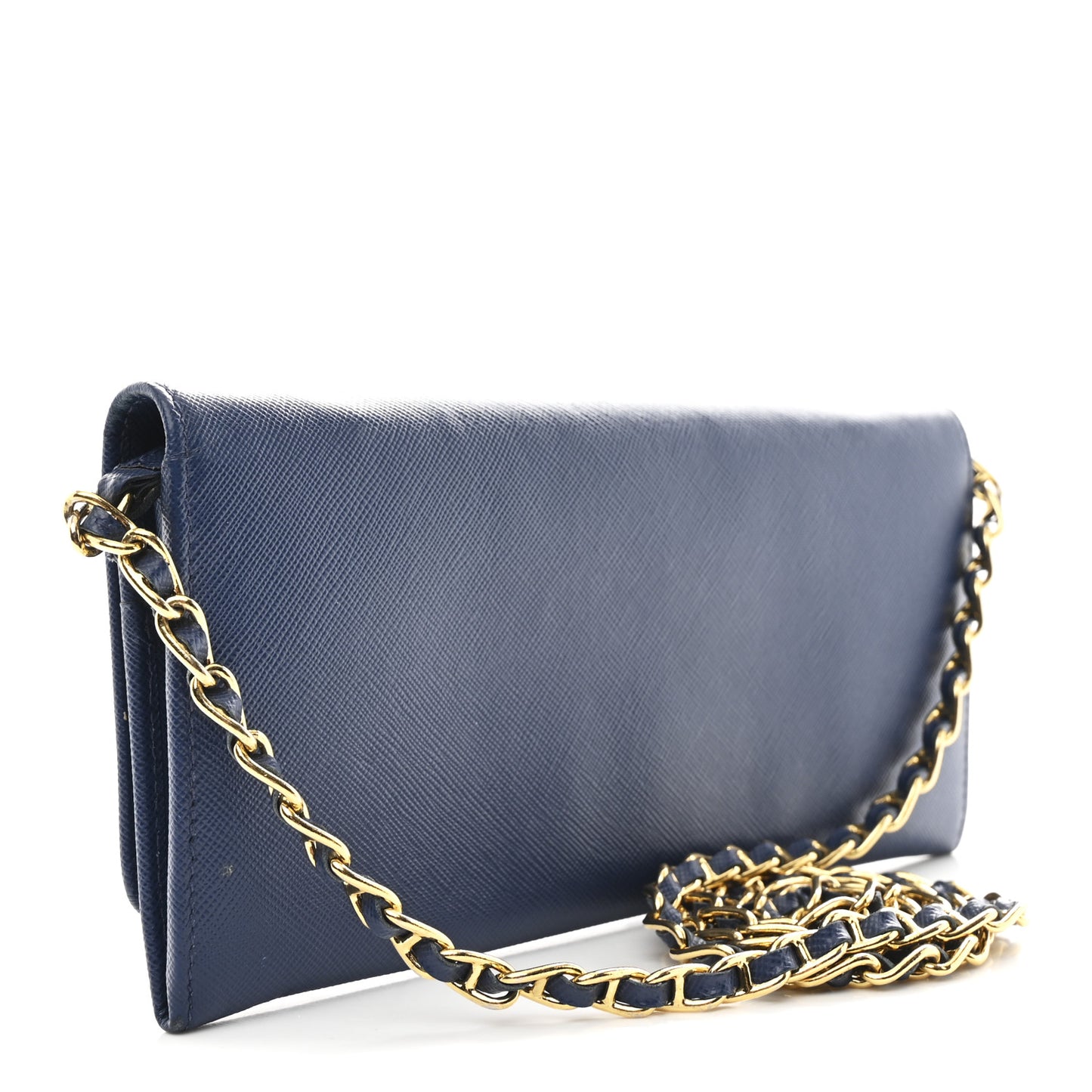 Saffiano Metal Oro Chain Wallet Bleuette