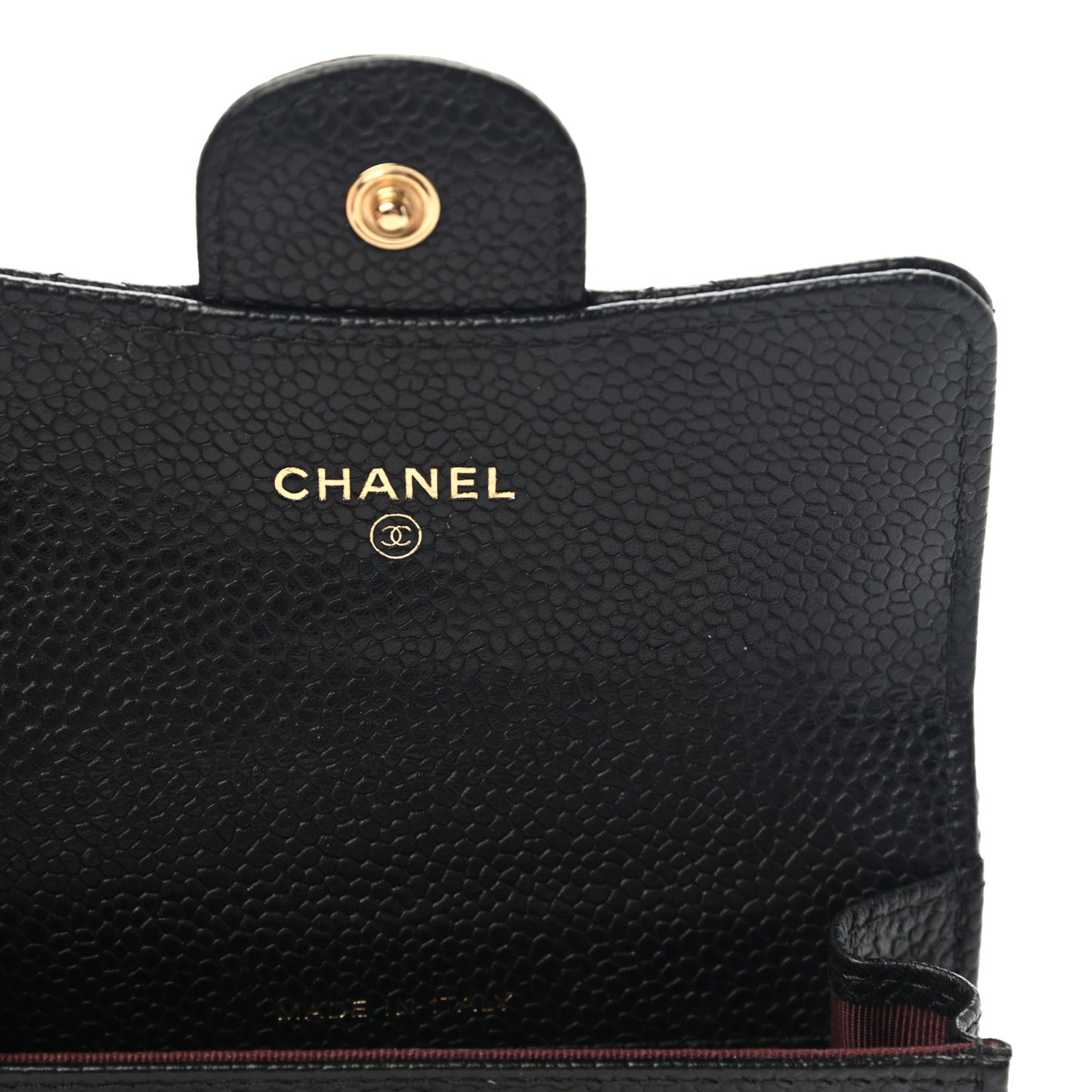 Caviar Quilted Flap Card Holder Black