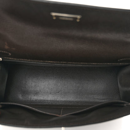 Hermes Vache Liegee Kelly Sellier 32 Chocolate 6 of 14