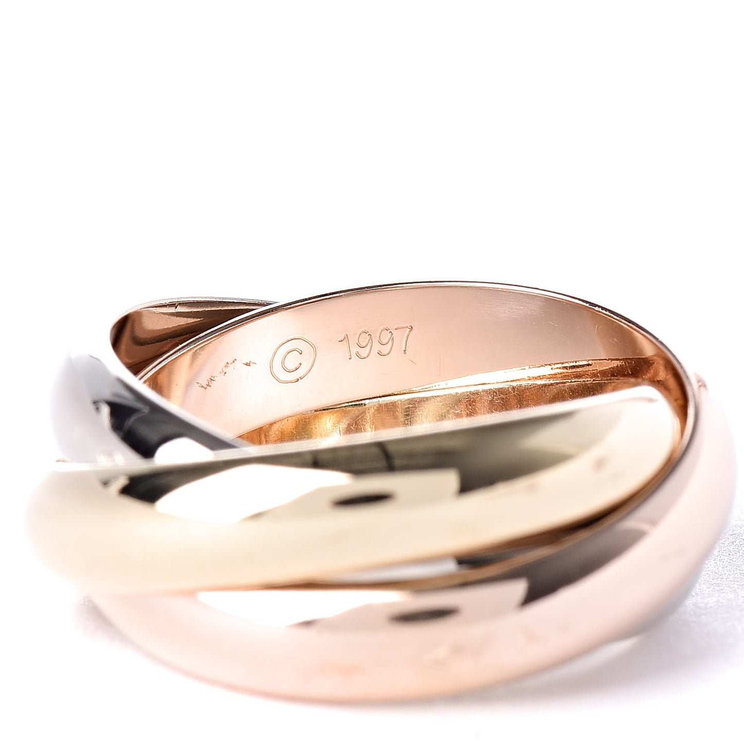 18K Pink Yellow White Gold Classic Trinity Ring 49 4.75