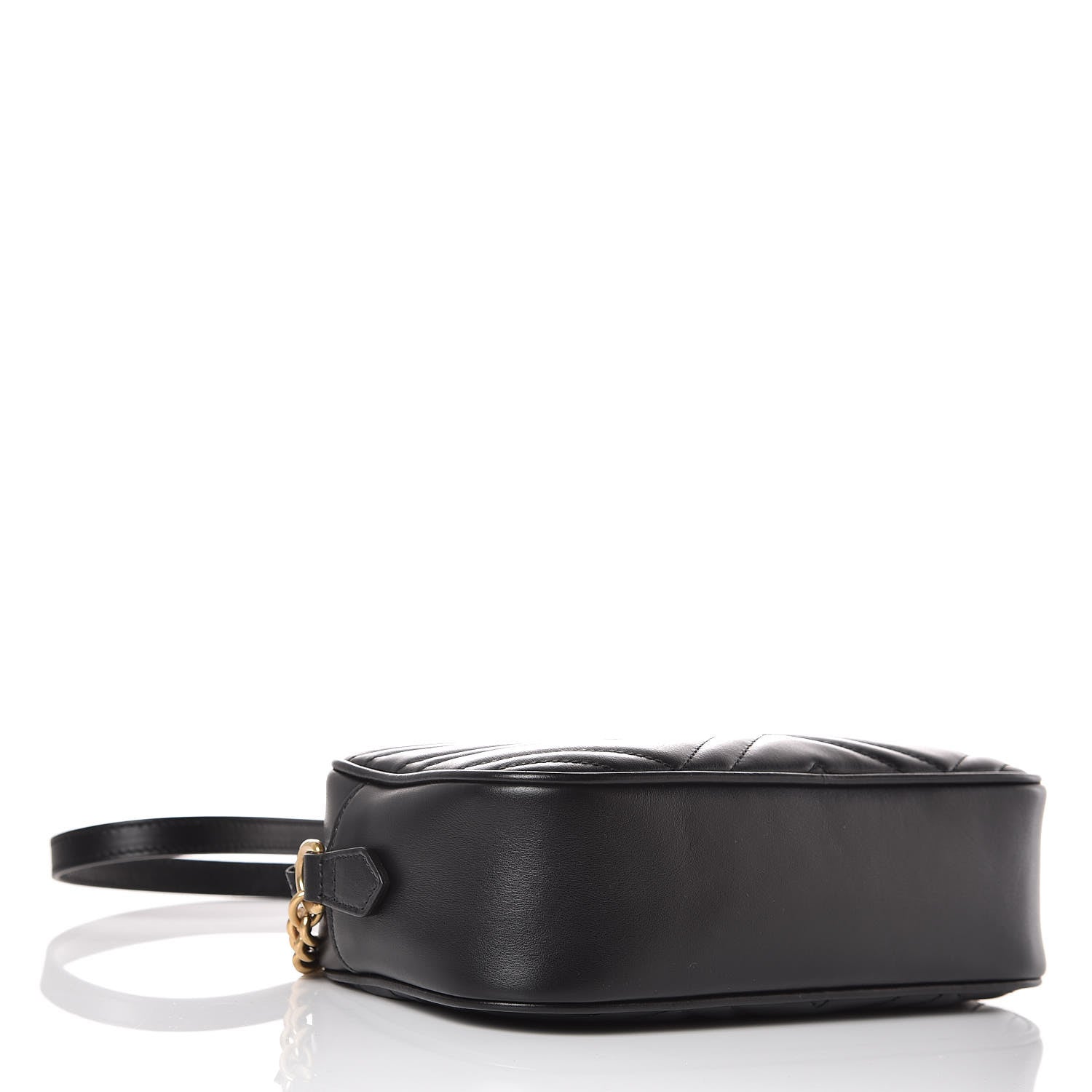 Gucci Calfskin Matelasse Small GG Marmont Chain Shoulder Bag Black 4 of 7