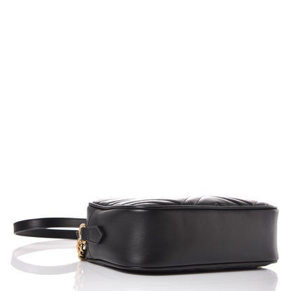 Gucci Calfskin Matelasse Small GG Marmont Chain Shoulder Bag Black 4 of 7
