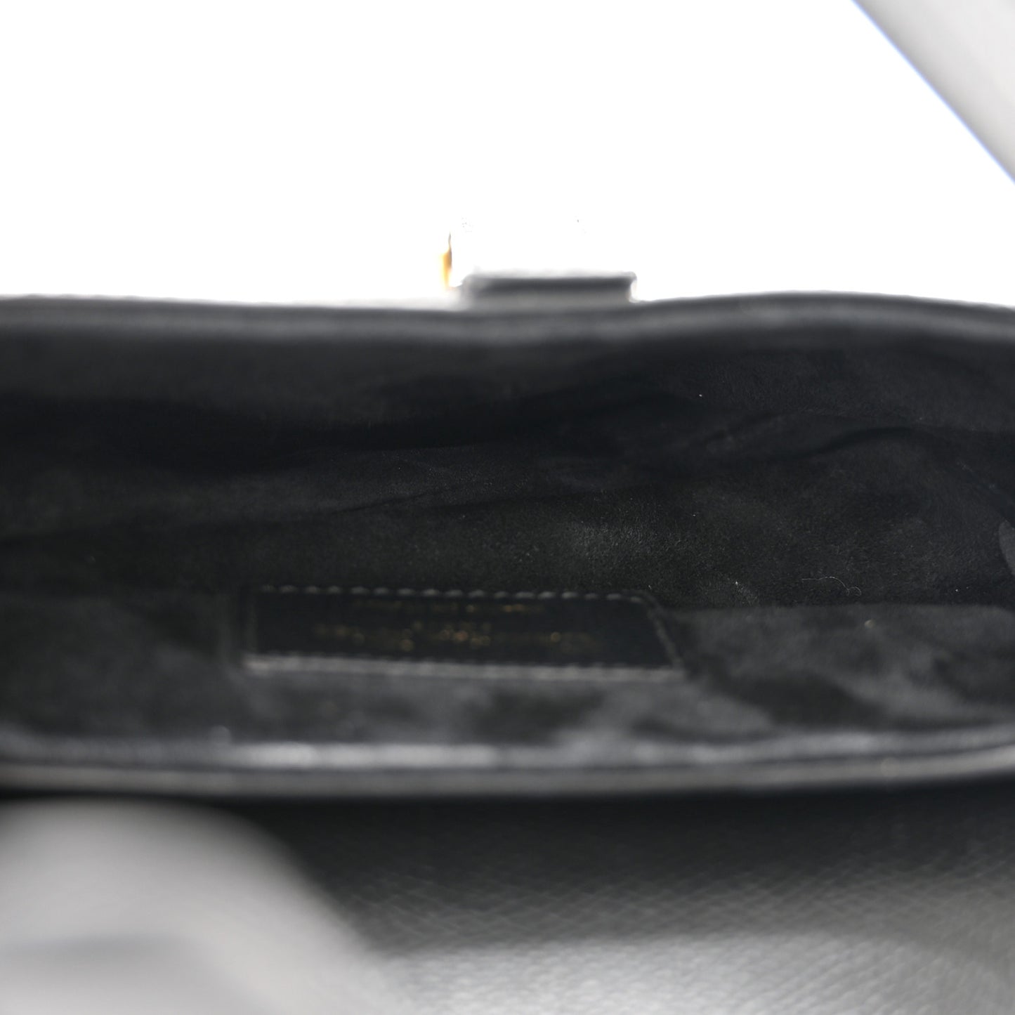 Grained Calfskin Mini Saddle Bag Black