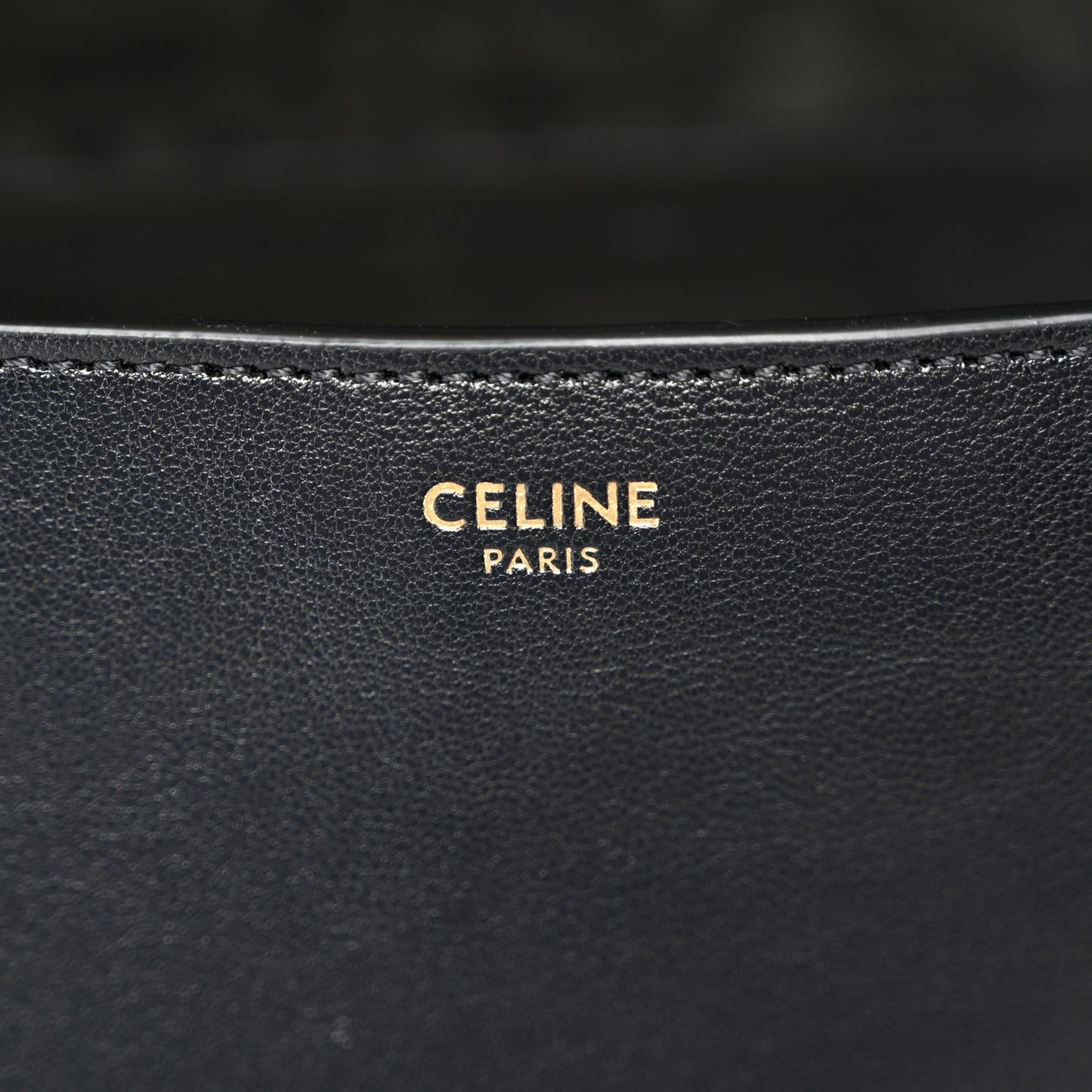 Shiny Lambskin Soft Triomphe Half Moon Bag Black