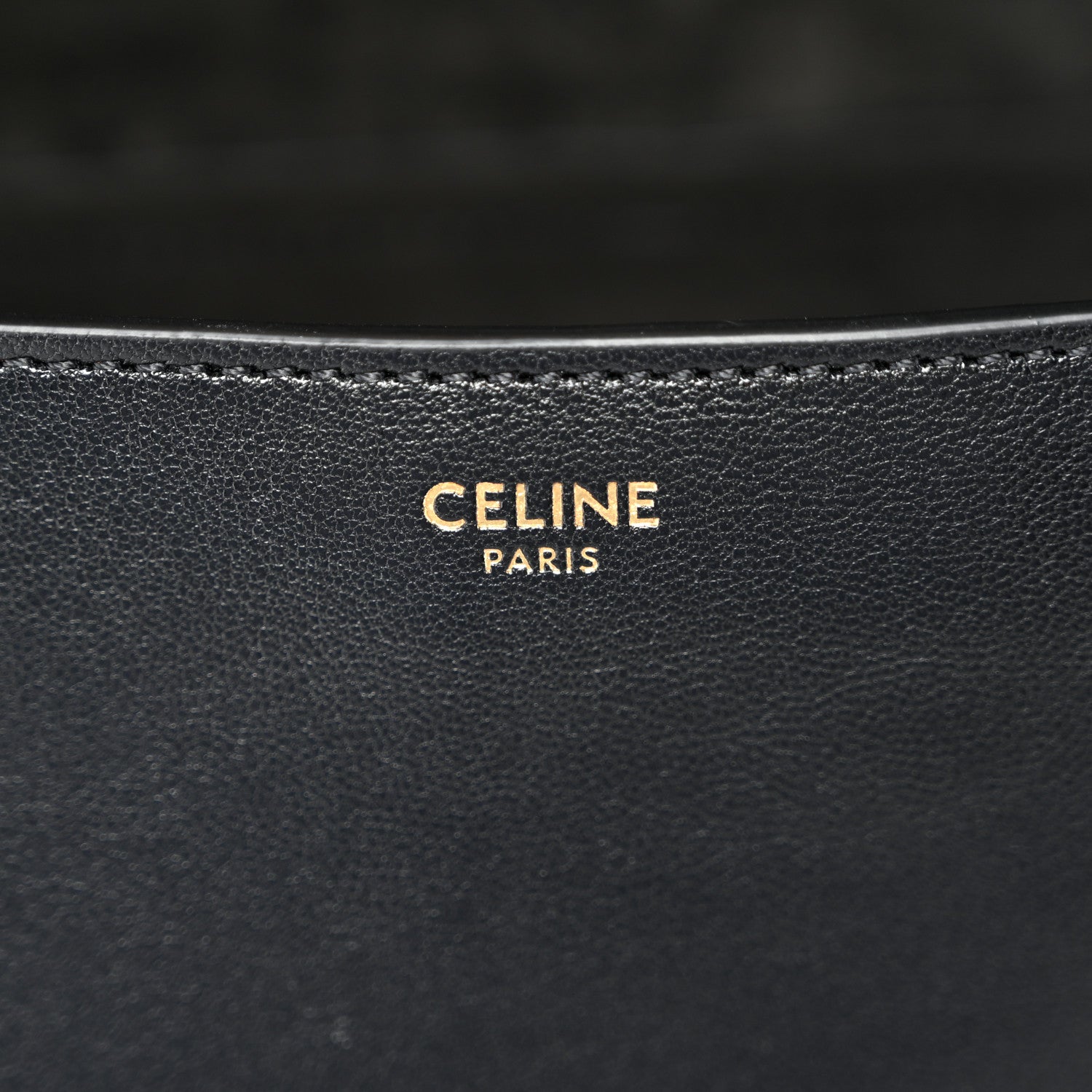 Celine Shiny Lambskin Soft Triomphe Half Moon Bag Black 6 of 9