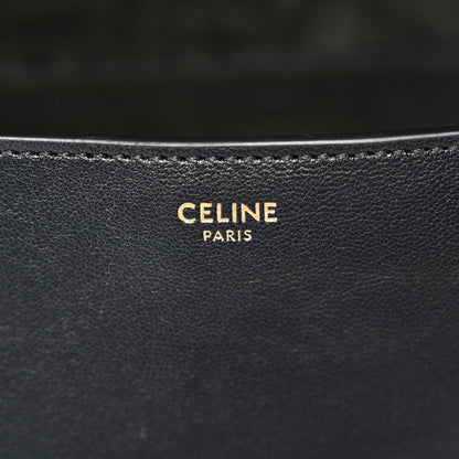 Celine Shiny Lambskin Soft Triomphe Half Moon Bag Black 6 of 9