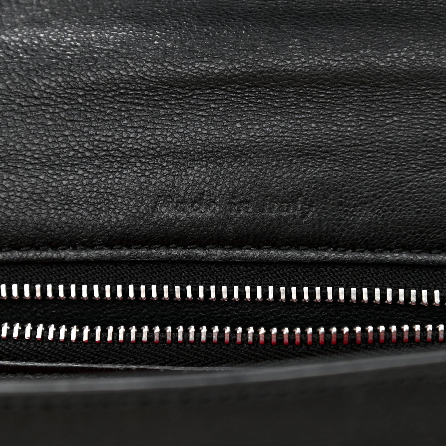 Shiny Textured Calfskin Small Trotteur Black