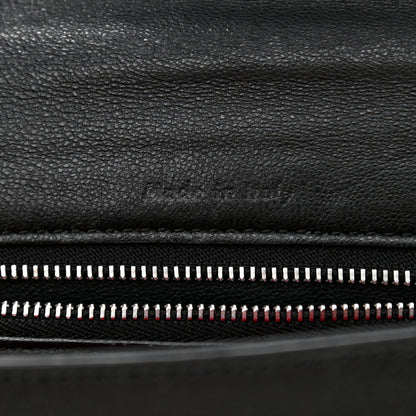 Celine Shiny Textured Calfskin Small Trotteur Black 7 of 8