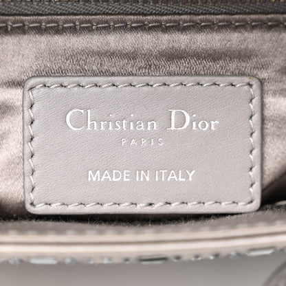Christian Dior Satin Crystal Cannage Mini Lady Dior Gray 6 of 11