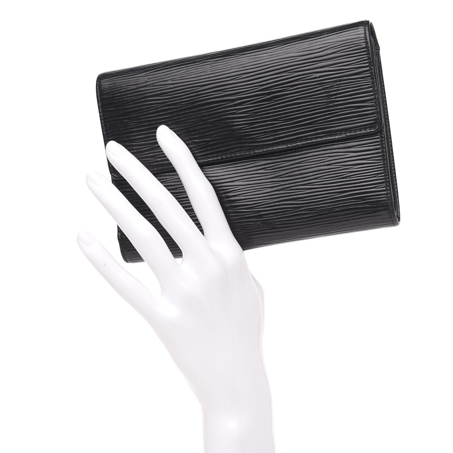 Louis Vuitton Epi Porte Tresor Etui Papiers Wallet Black 2 of 11