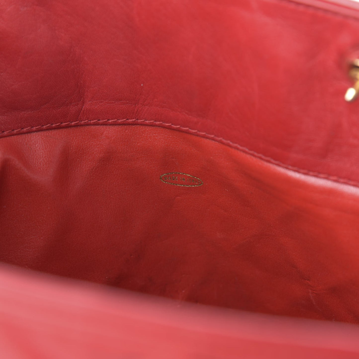 Lambskin Quilted Tote Red