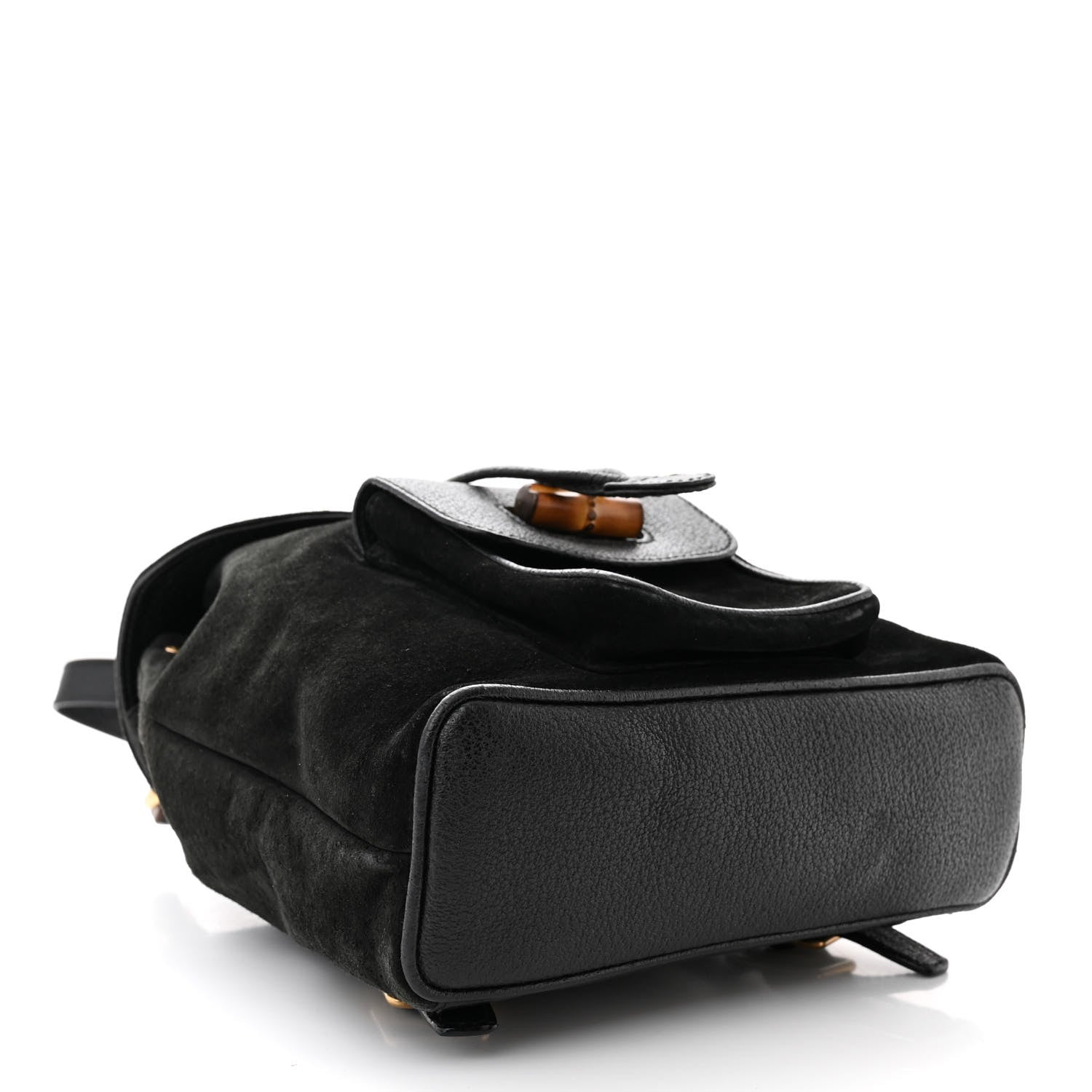 Gucci Calfskin Suede Bamboo Mini Backpack Black 4 of 11