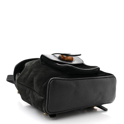 Gucci Calfskin Suede Bamboo Mini Backpack Black 4 of 11