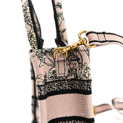 Christian Dior Canvas Embroidered Mini Book Tote With Strap Pink Multicolor 11 of 11