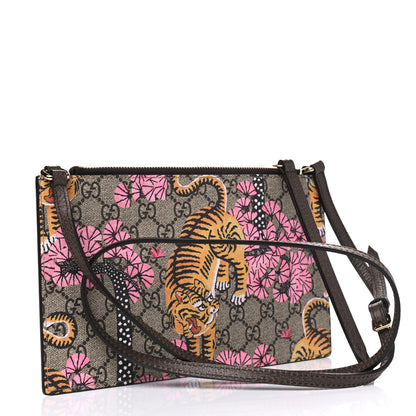Gucci GG Supreme Monogram Bengal Blooms Shoulder Bag Beige Pink 2 of 5