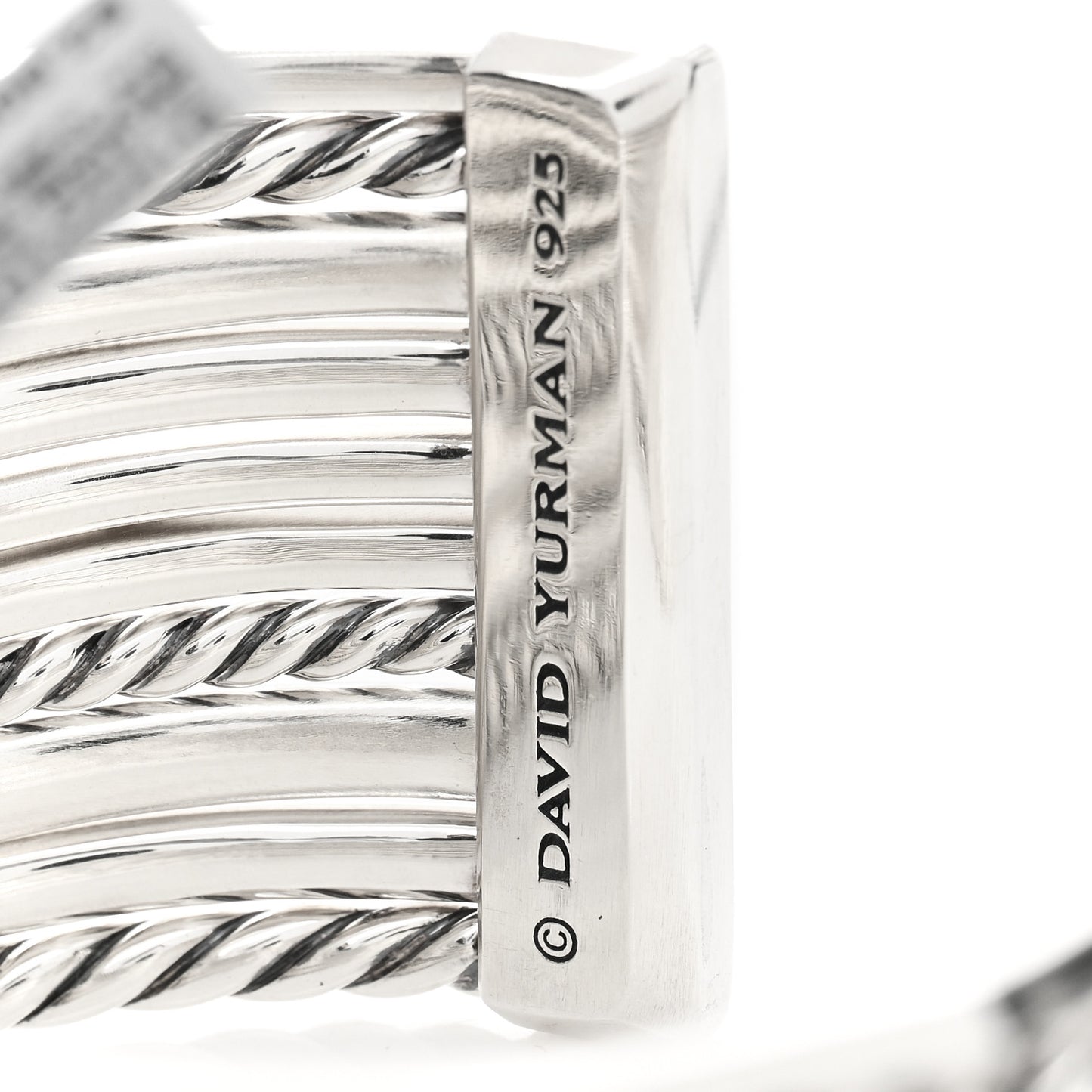 Sterling Silver Diamond Wide Stax Cuff Bracelet