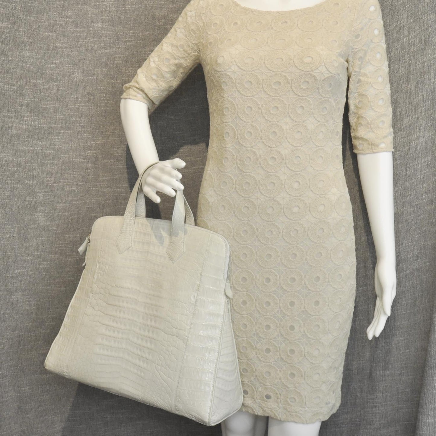 Crocodile Tote White