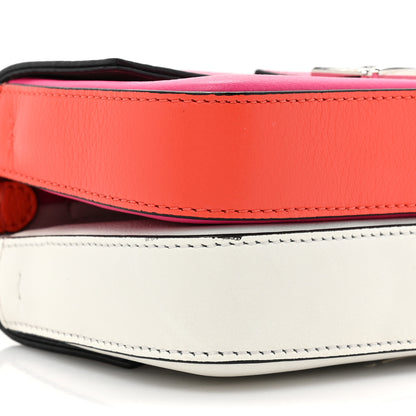 Fendi Vitello Dolce Nappa Flowerland Tri-Color Micro Double Baguette Fuxia White Ice Papavero 10 of 10