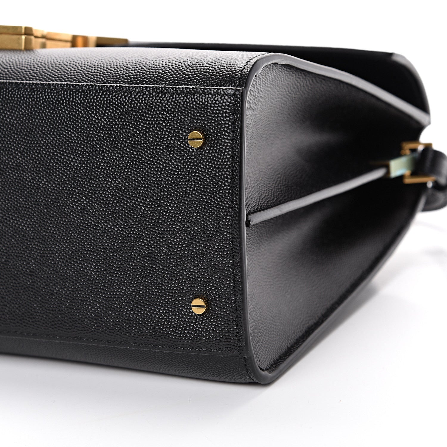 Saint Laurent Grain de Poudre Medium Classic Monogram Cassandra Top Handle Black Rouge Legion 9 of 9