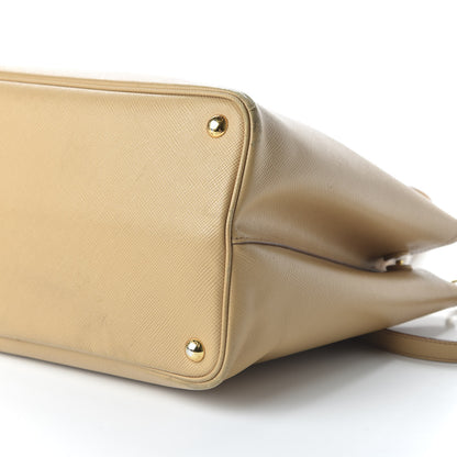 Prada Saffiano Cuir Medium Double Bag Noisette Papaya 7 of 13