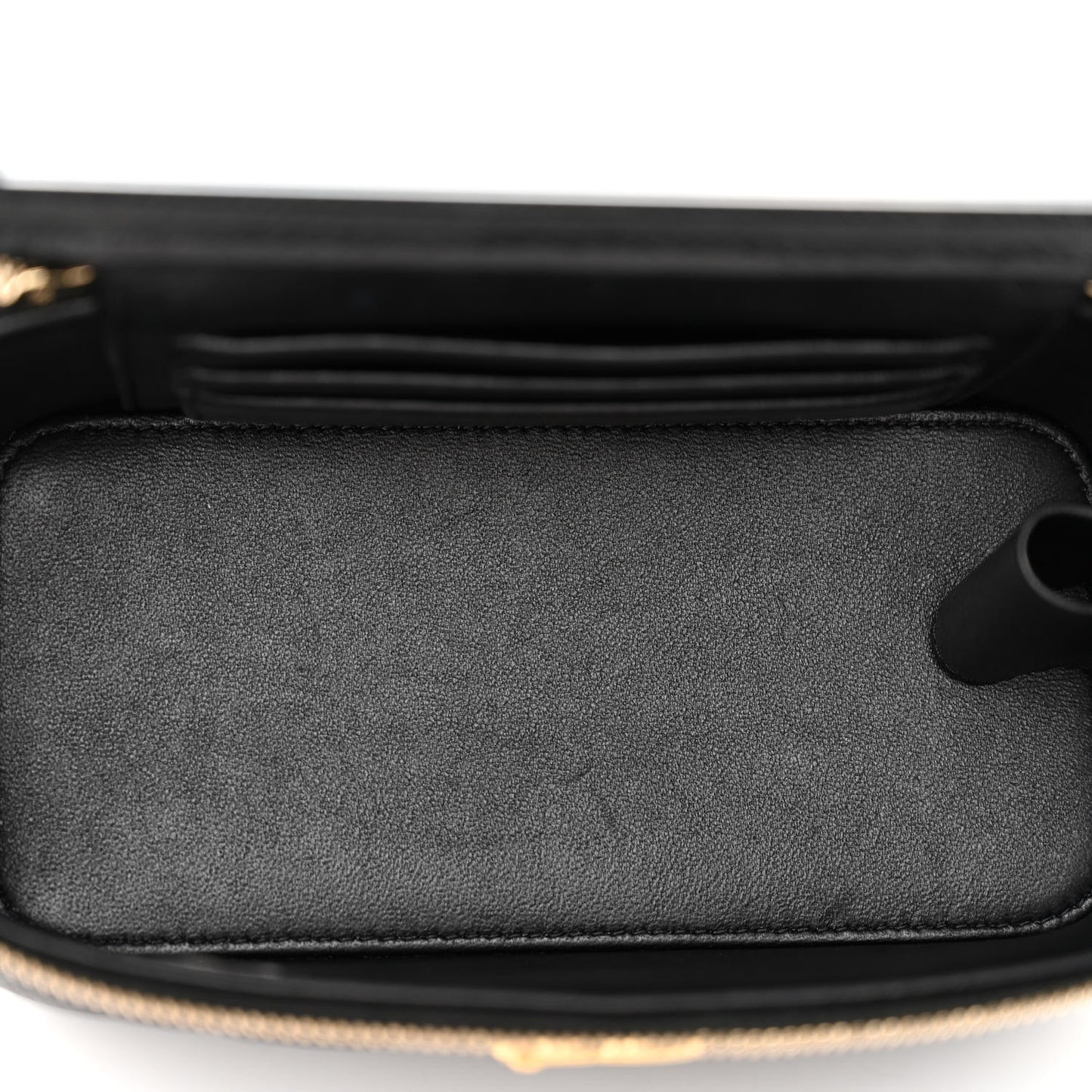 Caviar Quilted Sweetheart Vanity Case Black