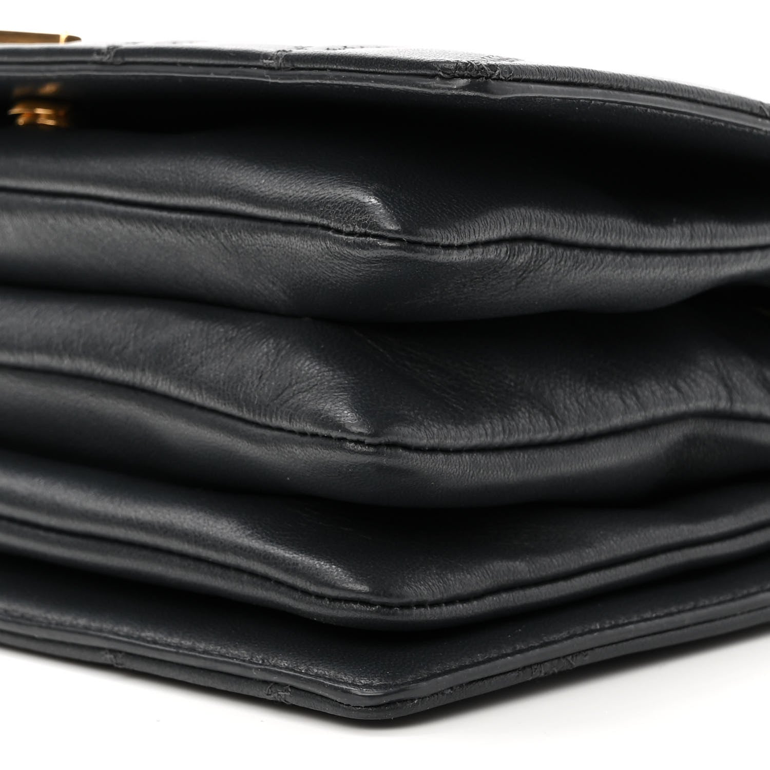 Saint Laurent Lambskin Diamond Quilted Monogram Angie Chain Bag Dark Smog 11 of 12