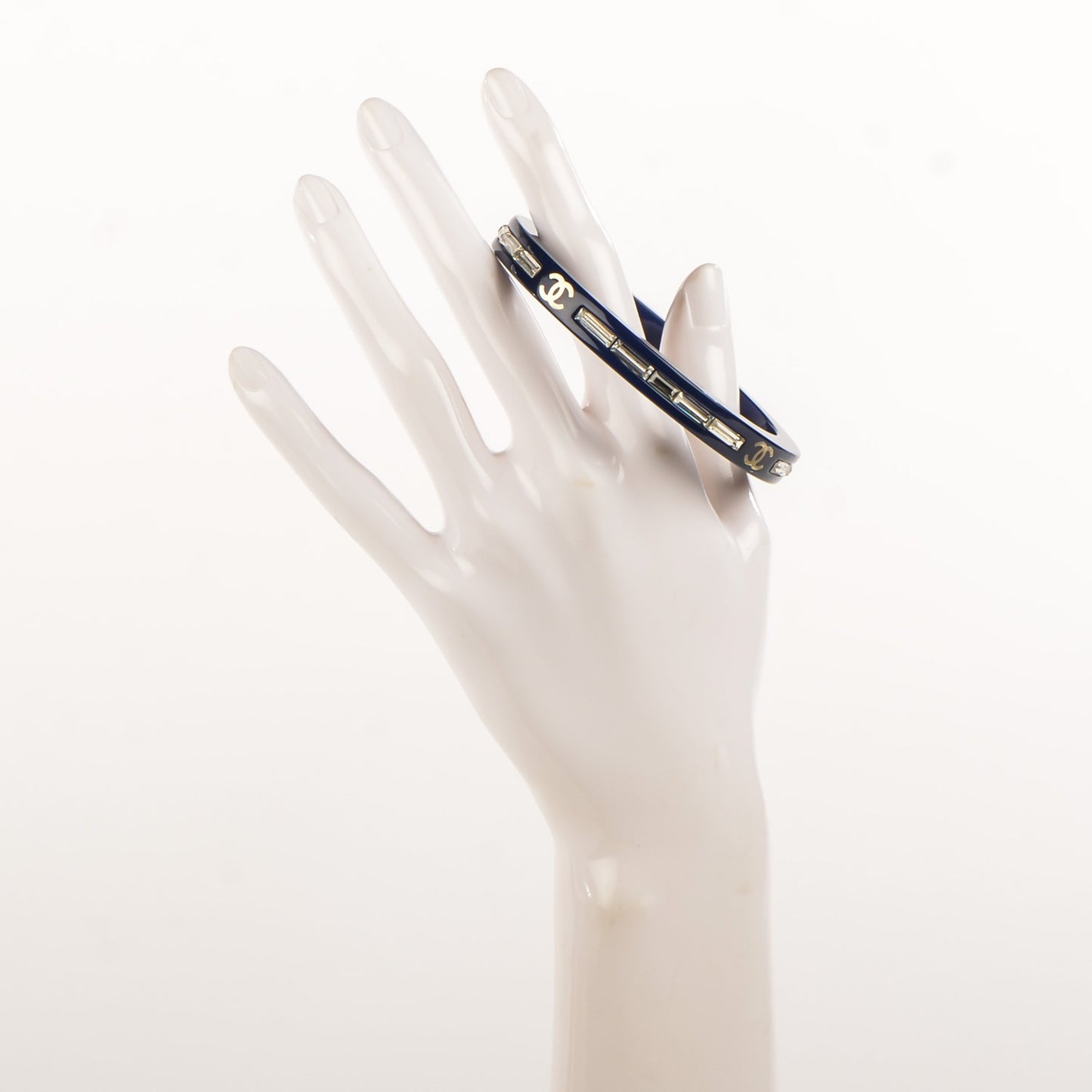 Resin Crystal Baguette CC Bangle Dark Blue
