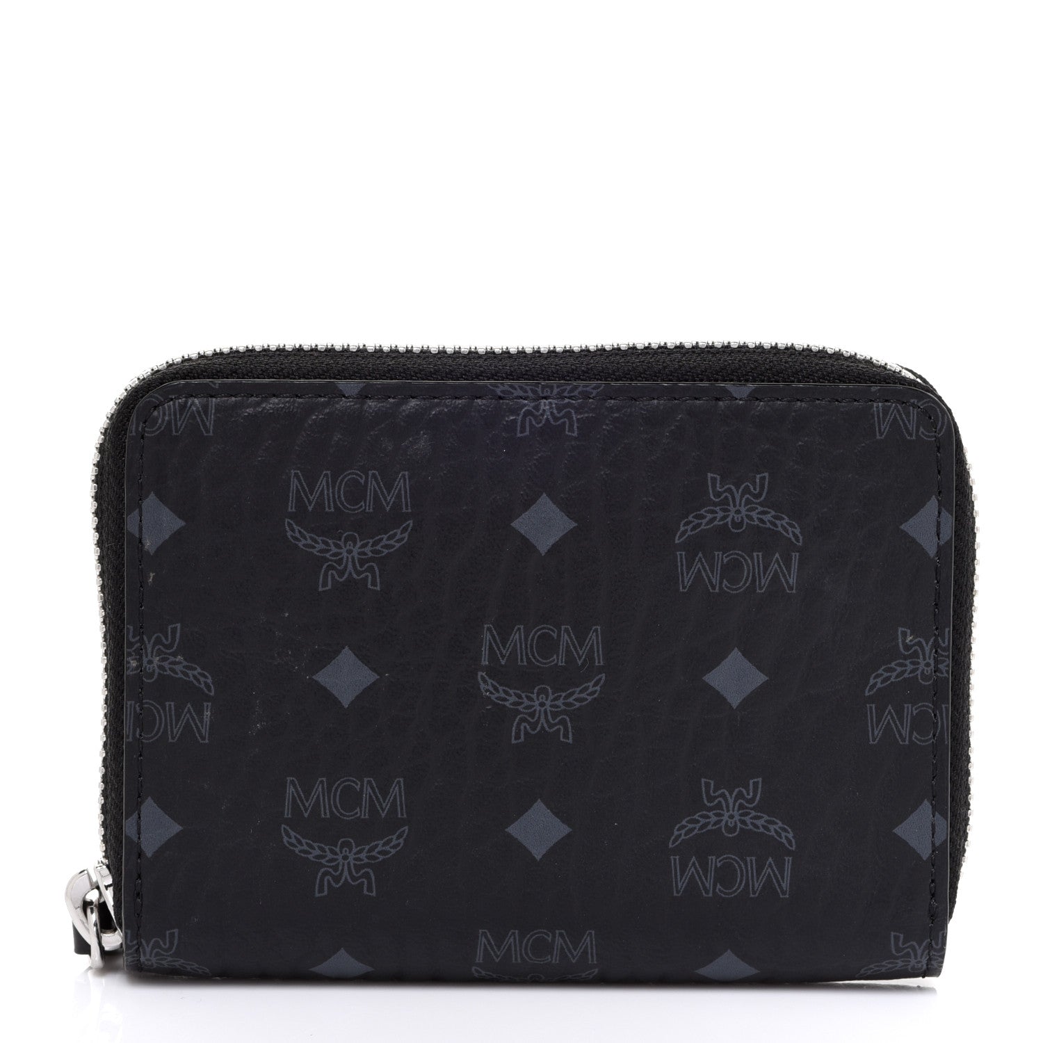 MCM Visetos Mini Zip Around Wallet Black 1 of 6