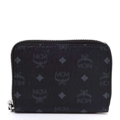 MCM Visetos Mini Zip Around Wallet Black 1 of 6
