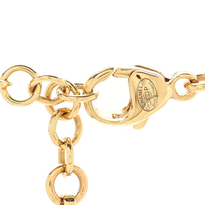 Chanel Metal Crystal Quilted CC Pendant Necklace Gold 5 of 6