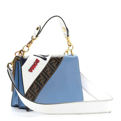 Fendi X FILA Vitello Liberty Mania Bi-Color FF 1974 Embossed Kan I Shoulder Bag White Nebula Multicolor 3 of 12