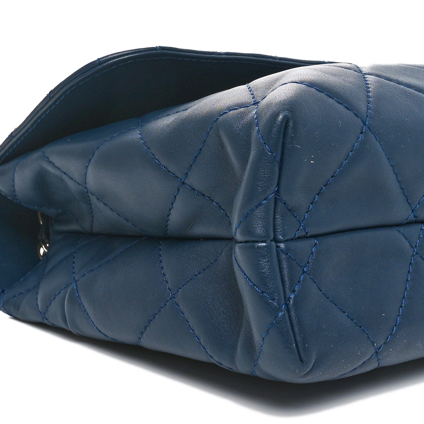 Calfskin Quilted In the Business Flap Dark Navy Blue
