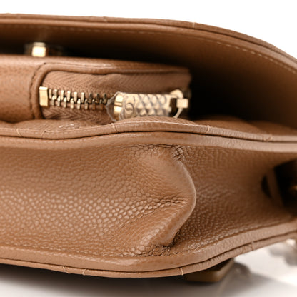 Chanel Caviar Quilted Business Affinity Clutch With Chain Flap Dark Beige 11 of 12