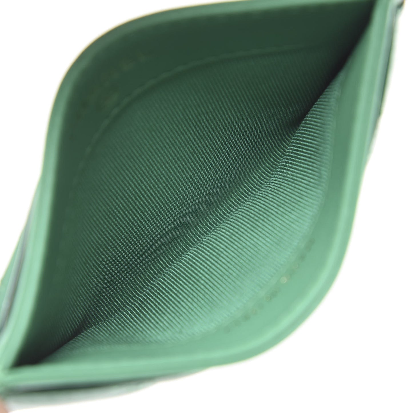 Lambskin Quilted Card Holder Green