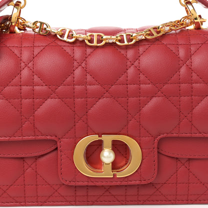 Christian Dior Lambskin Cannage Small Jolie Top Handle Bag Cherry Red 8 of 10