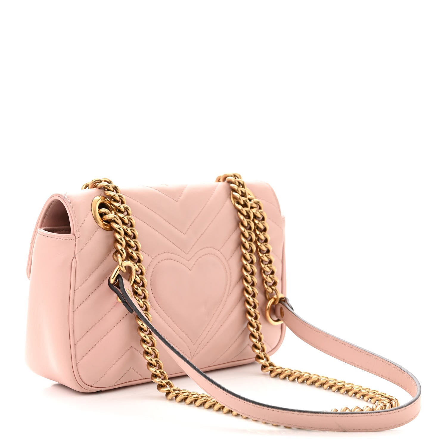 Gucci Calfskin Matelasse Mini GG Marmont Shoulder Bag Perfect Pink 3 of 12